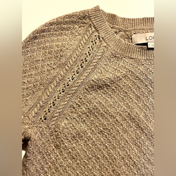 LOFT Ann Taylor Cozy Tan Knit Sweater Long Sleeve Women’s Size Small - Picture 11 of 16
